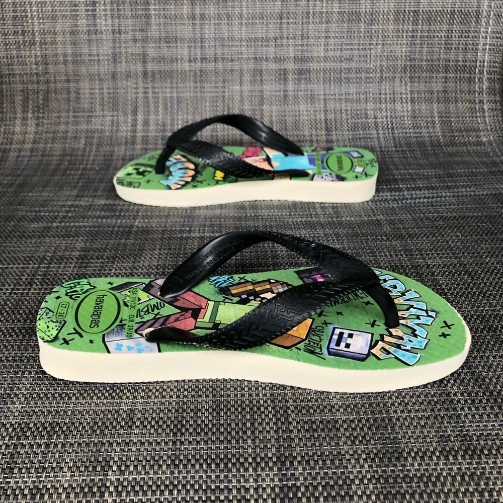Havaianas 'Top Minecraft' Print Flip Flop Sandals Little Kids Size 11 - 12